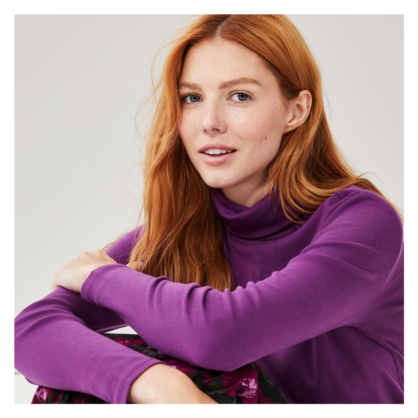 Purple short sleeve turtleneck hotsell